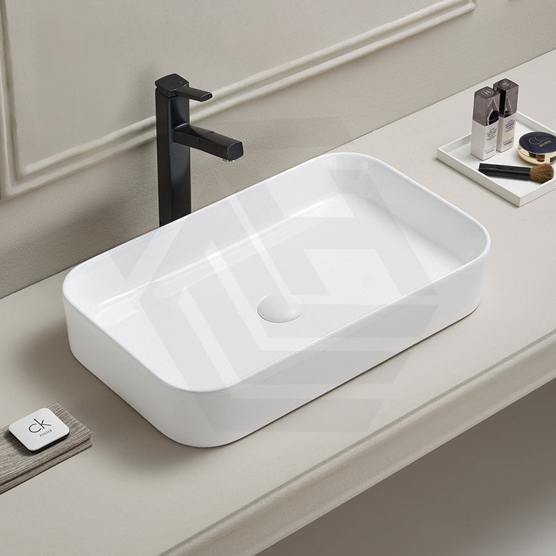 Lukka Kliff Rectangle Above Counter Ceramic Basin 605x375x113mm - Variant Colour