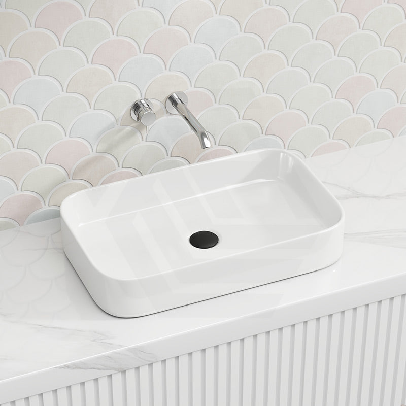 Lukka Kliff Rectangle Above Counter Ceramic Basin 605x375x113mm - Variant Colour