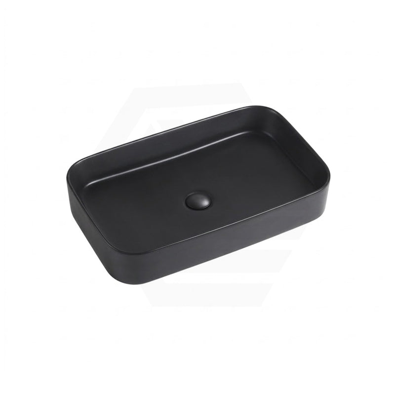 Lukka Kliff 605x375x113mm Rectangle Above Counter Ceramic Basin Matt Black
