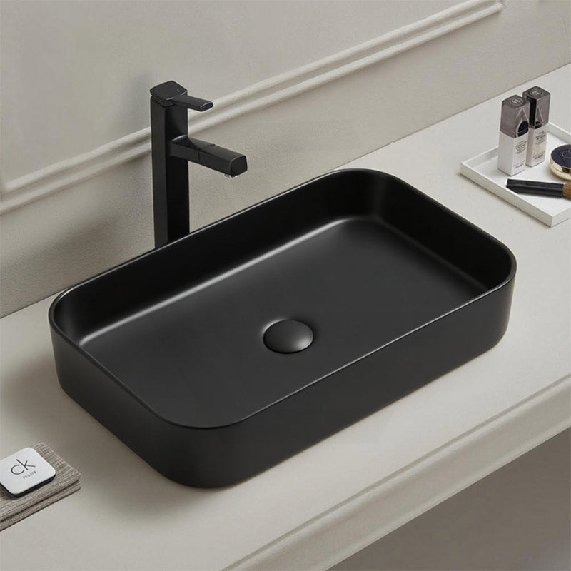 Lukka Kliff Rectangle Above Counter Ceramic Basin 605x375x113mm - Variant Colour