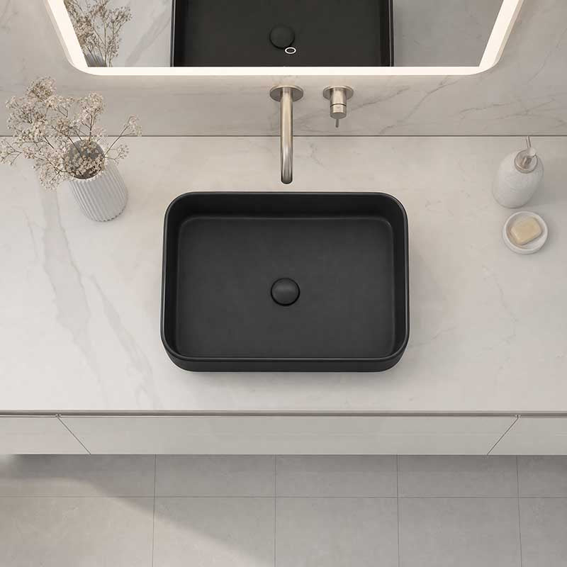 Lukka Kliff Rectangle Above Counter Ceramic Basin 605x375x113mm - Variant Colour