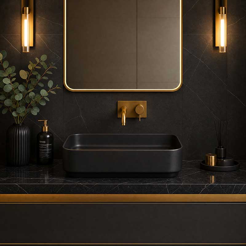Lukka Kliff Rectangle Above Counter Ceramic Basin 605x375x113mm - Variant Colour