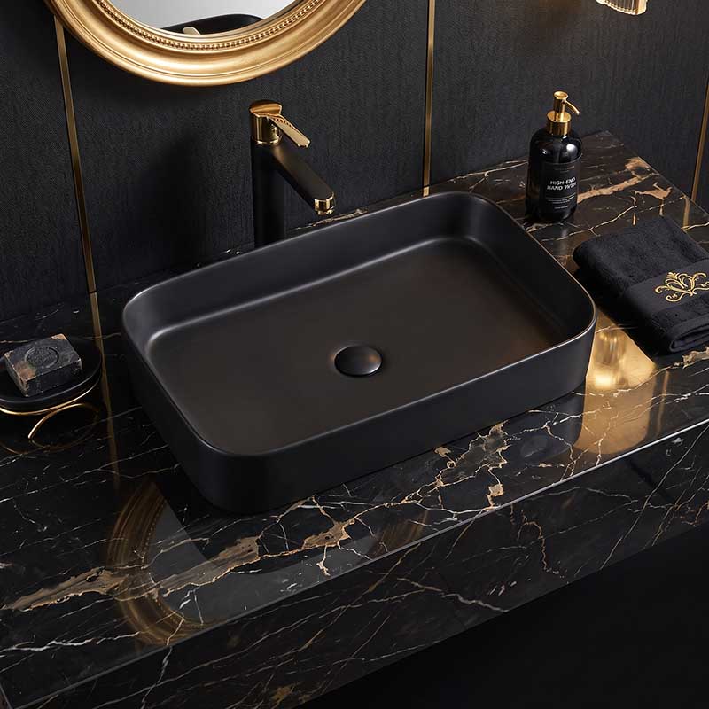 Lukka Kliff Rectangle Above Counter Ceramic Basin 605x375x113mm - Variant Colour