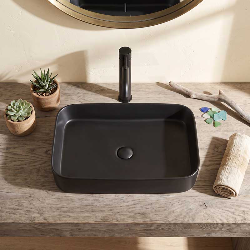 Lukka Kliff Rectangle Above Counter Ceramic Basin 605x375x113mm - Variant Colour