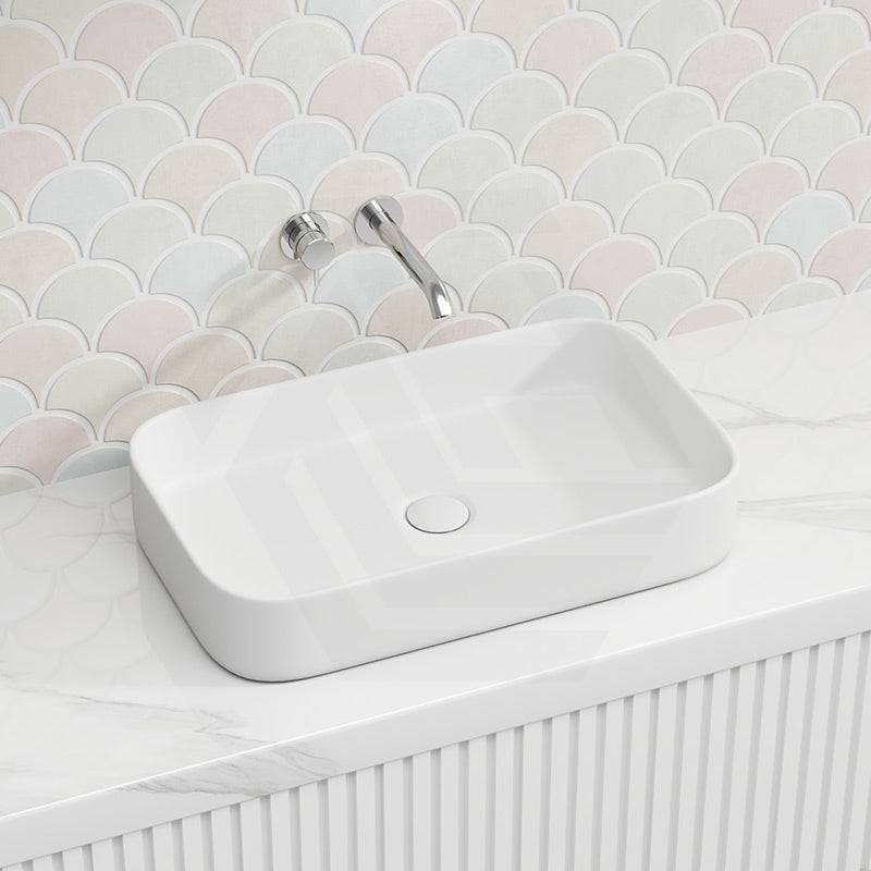 Lukka Kliff Rectangle Above Counter Ceramic Basin 605x375x113mm - Variant Colour
