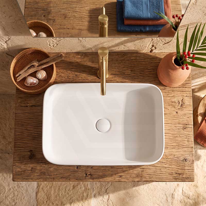Lukka Kliff Rectangle Above Counter Ceramic Basin 605x375x113mm - Variant Colour