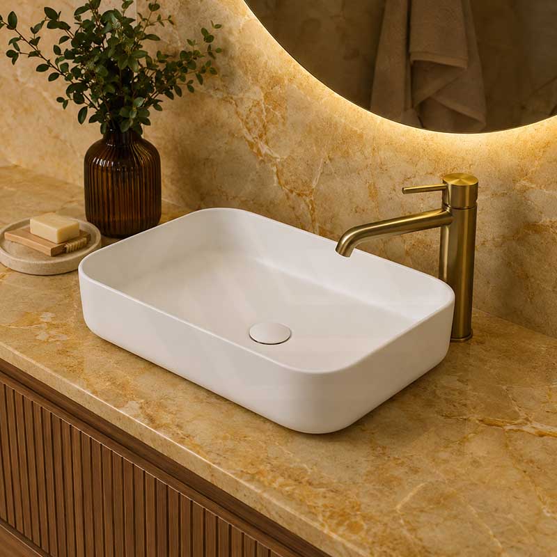 Lukka Kliff Rectangle Above Counter Ceramic Basin 605x375x113mm - Variant Colour