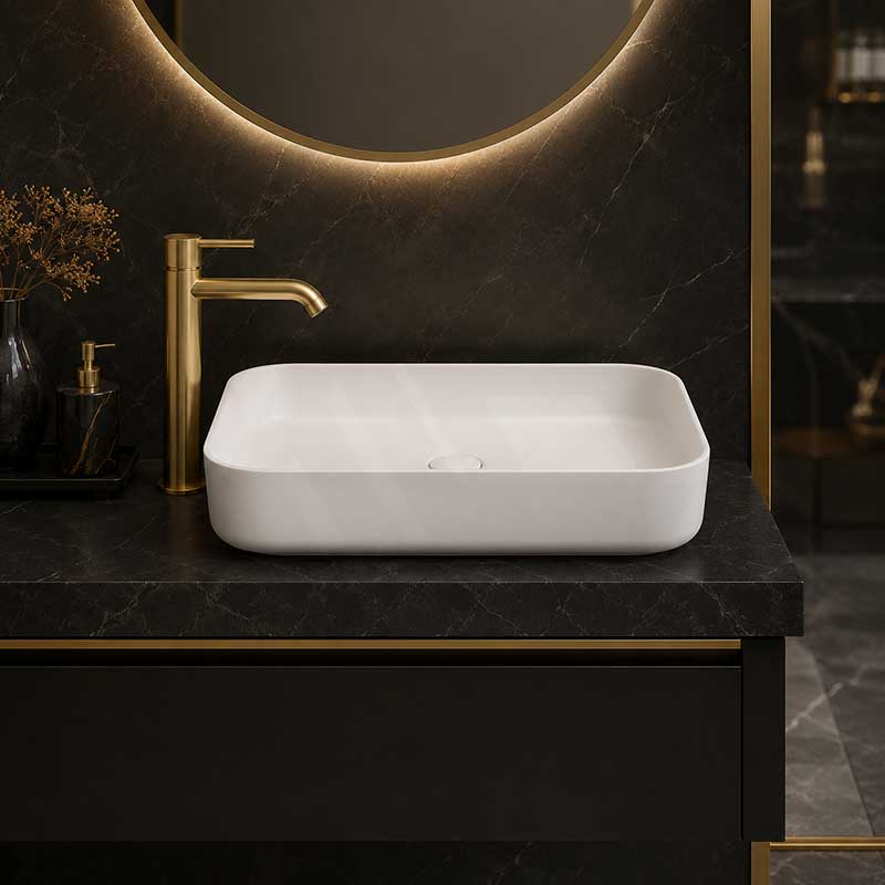 Lukka Kliff Rectangle Above Counter Ceramic Basin 605x375x113mm - Variant Colour