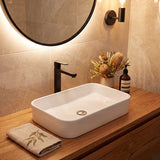 Lukka Kliff Rectangle Above Counter Ceramic Basin 605x375x113mm - Variant Colour