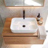 Lukka Kliff Rectangle Above Counter Ceramic Basin 605x375x113mm - Variant Colour