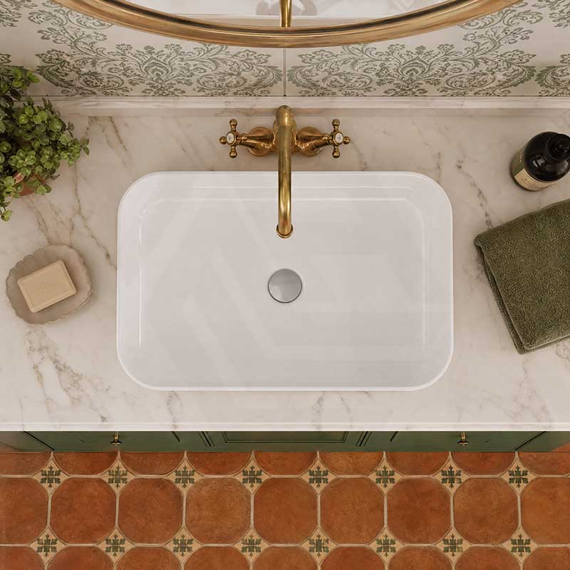 Lukka Kliff Rectangle Above Counter Ceramic Basin 605x375x113mm - Variant Colour