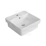 415x415x155mm Lukka Kliff Gloss White Fine Ceramic Inset Basin with Overflow and Tap hole