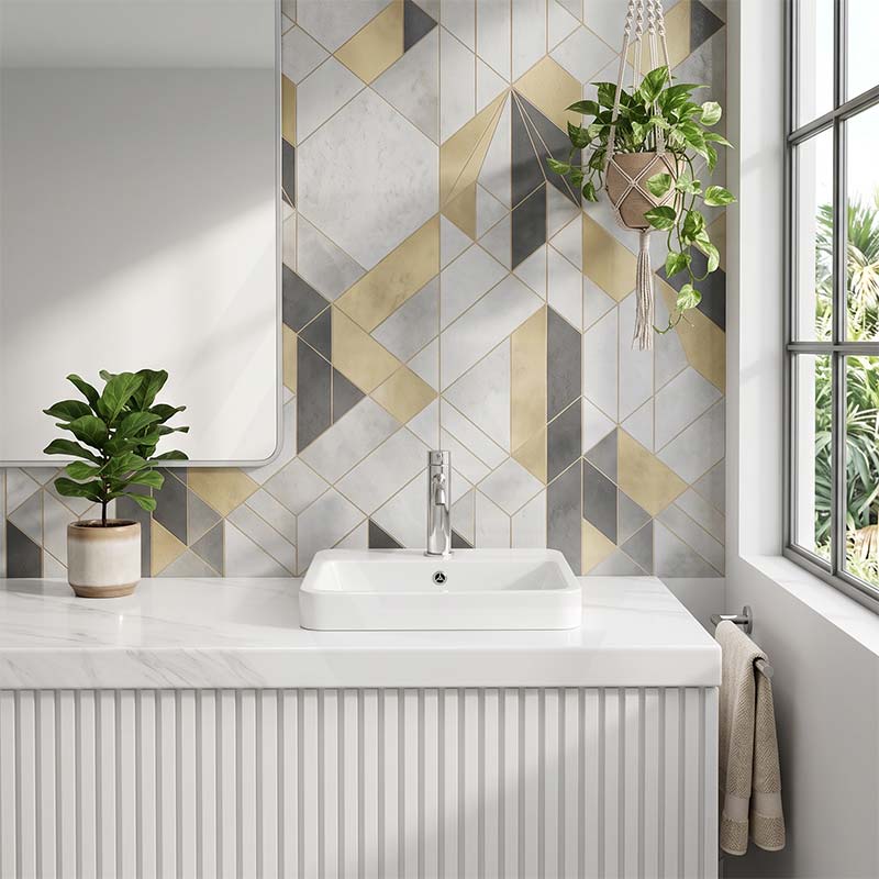 Lukka Kliff Fine Ceramic Inset Basin with Overflow and Tap hole 415/495mm - Gloss White