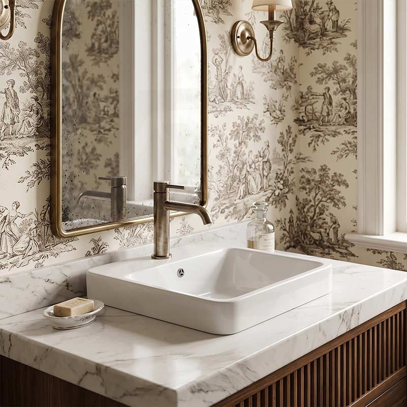 Lukka Kliff Fine Ceramic Inset Basin with Overflow and Tap hole 415/495mm - Gloss White