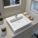 Lukka Kliff 480x450x120mm Gloss White Insert Ceramic Basin with Overflow and Taphole