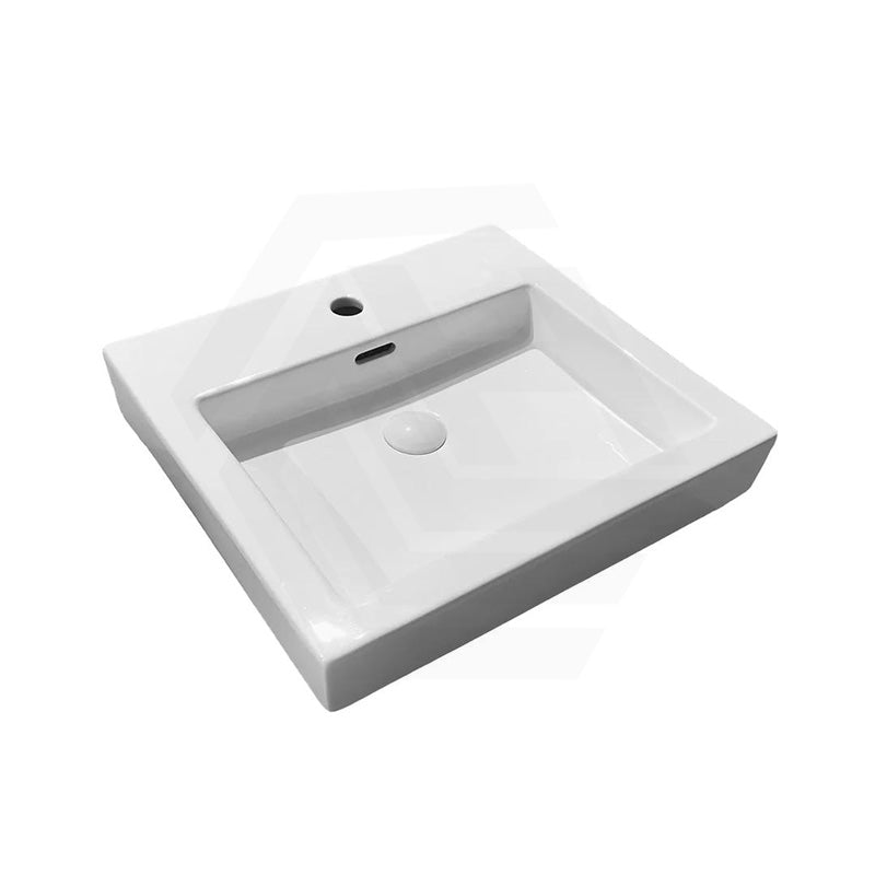 Lukka Kliff 480x450x120mm Gloss White Insert Ceramic Basin with Overflow and Taphole