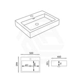Lukka Kliff 480x450x120mm Gloss White Insert Ceramic Basin with Overflow and Taphole
