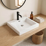Lukka Kliff Rectangle Ceramic Inset Basin with Overflow & Tap hole 500x460x120mm - Gloss White