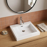Lukka Kliff Rectangle Ceramic Inset Basin with Overflow & Tap hole 500x460x120mm - Gloss White