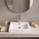 Lukka Kliff Rectangle Ceramic Inset Basin with Overflow & Tap hole 500x460x120mm - Gloss White