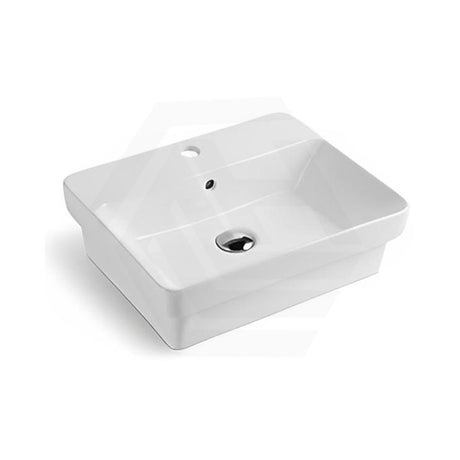 495x400x150mm Lukka Kliff Gloss White Fine Ceramic Inset Basin with Overflow and Tap hole