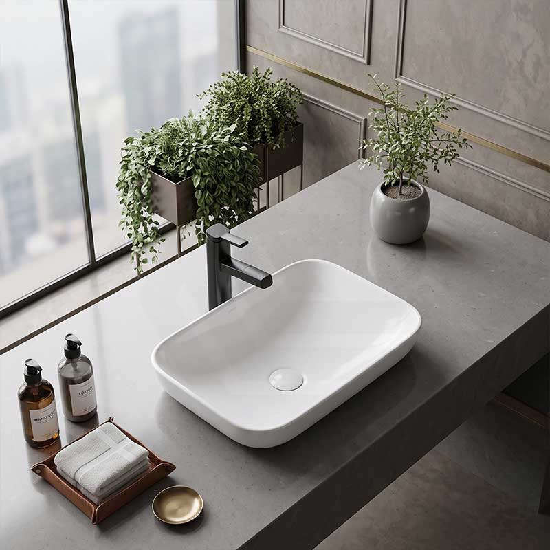 Lukka Kliff Rectangle Inset Ceramic Basin 520x340x150mm - Variant Colour