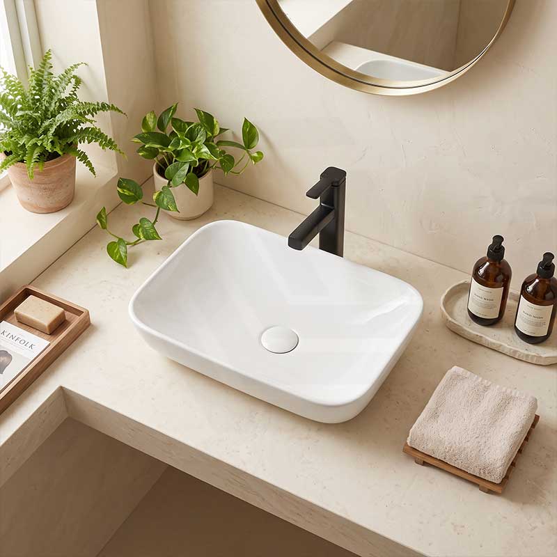 Lukka Kliff Rectangle Inset Ceramic Basin 520x340x150mm - Variant Colour