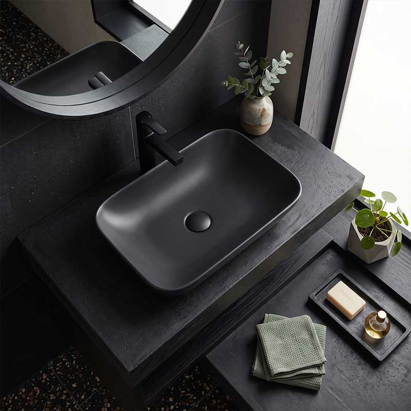Lukka Kliff Rectangle Inset Ceramic Basin 520x340x150mm - Variant Colour