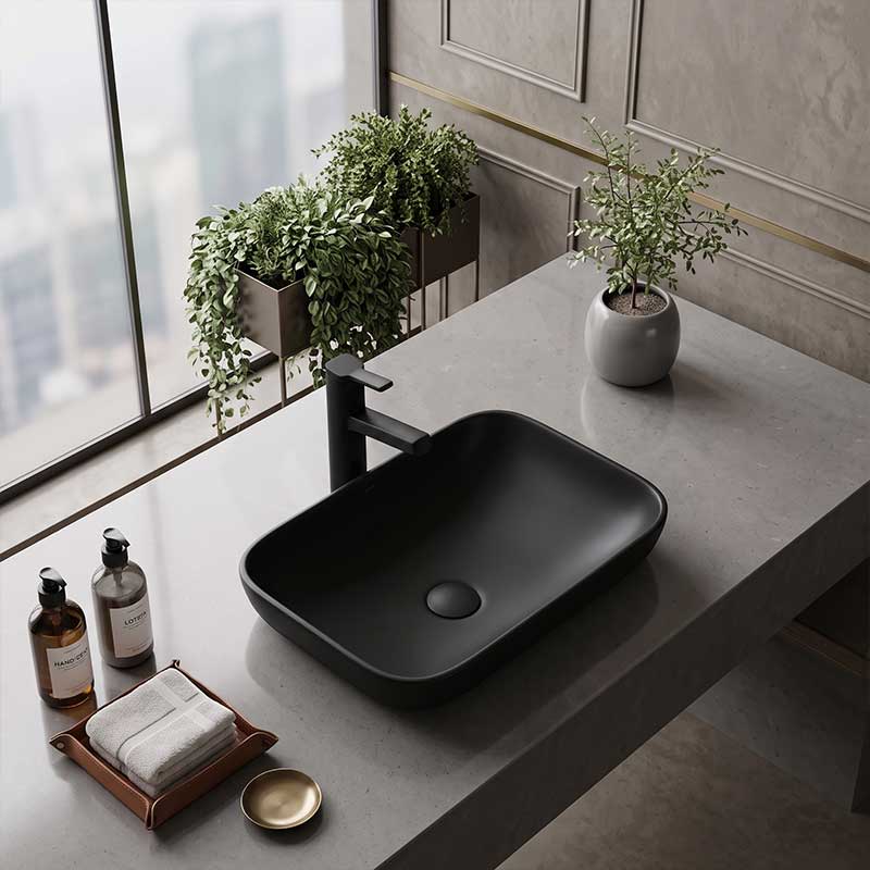 Lukka Kliff Rectangle Inset Ceramic Basin 520x340x150mm - Variant Colour