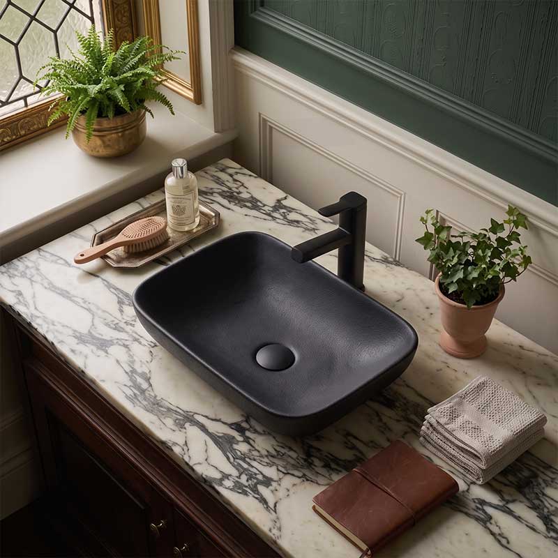 Lukka Kliff Rectangle Inset Ceramic Basin 520x340x150mm - Variant Colour