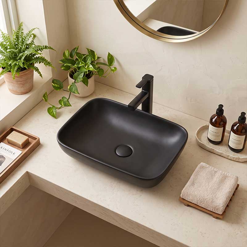 Lukka Kliff Rectangle Inset Ceramic Basin 520x340x150mm - Variant Colour