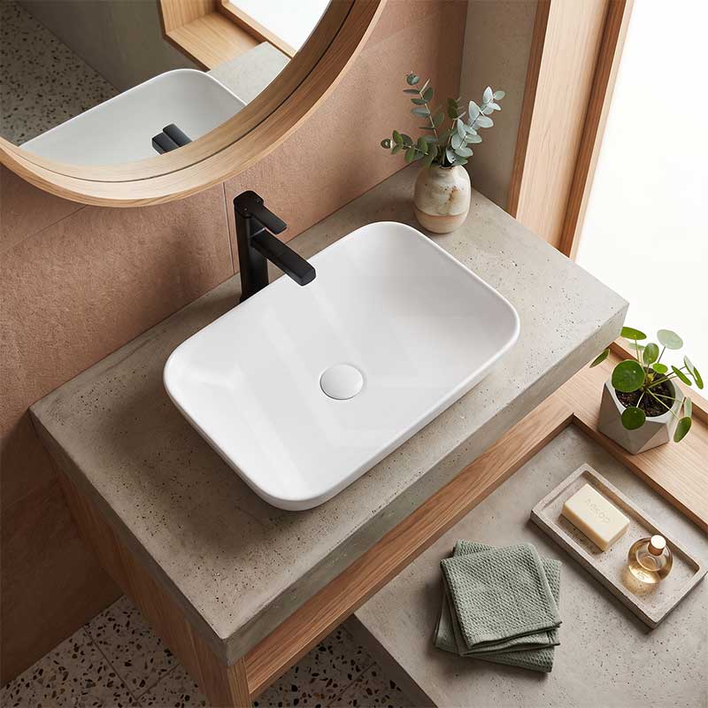 Lukka Kliff Rectangle Inset Ceramic Basin 520x340x150mm - Variant Colour