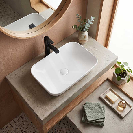 Lukka Kliff Rectangle Inset Ceramic Basin 520x340x150mm - Variant Colour