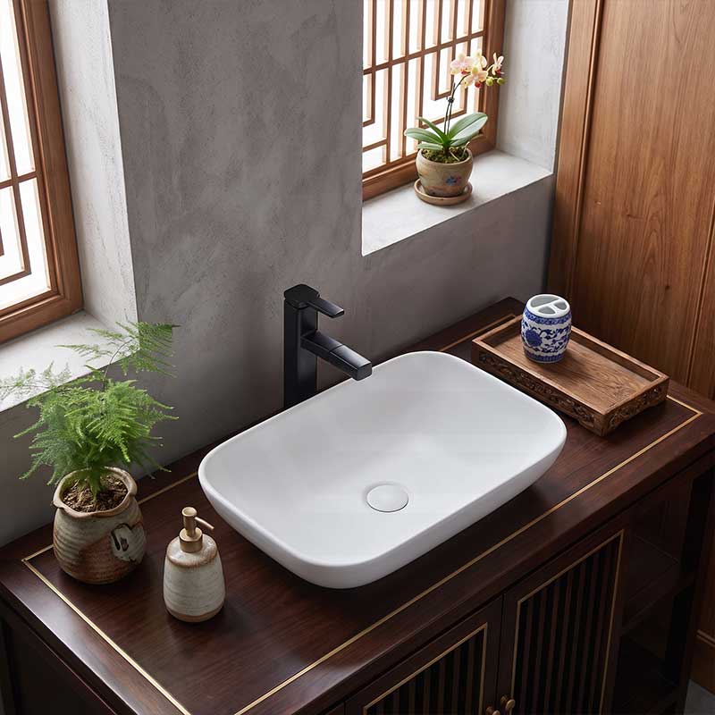 Lukka Kliff Rectangle Inset Ceramic Basin 520x340x150mm - Variant Colour