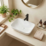 Lukka Kliff Rectangle Inset Ceramic Basin 520x340x150mm - Variant Colour