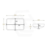 Lukka 520x340x150mm Rectangle Matt White Inset Ceramic Basin