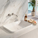 Lukka Rectangle Ceramic Inset Basin No Overflow 610x380x150mm - Gloss White