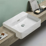 Lukka Kliff 505x420x130mm Fine Ceramic Gloss White Semi-Recessed Basin with Overflow