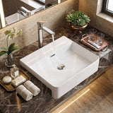 Lukka Kliff Fine Ceramic Semi-Recessed Basin with Overflow 505x420x130mm - Gloss White
