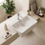Lukka Kliff Fine Ceramic Semi-Recessed Basin with Overflow 505x420x130mm - Gloss White