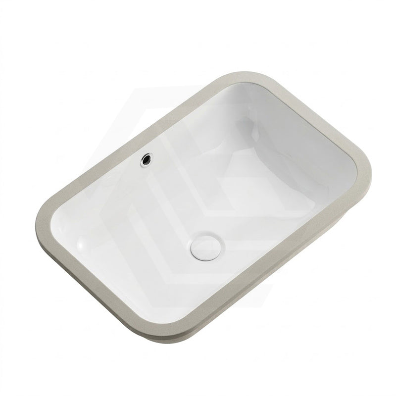 Lukka Kliff Rectangle Ceramic Under Counter Basin with Overflow 460/545/585mm - Variant Colour