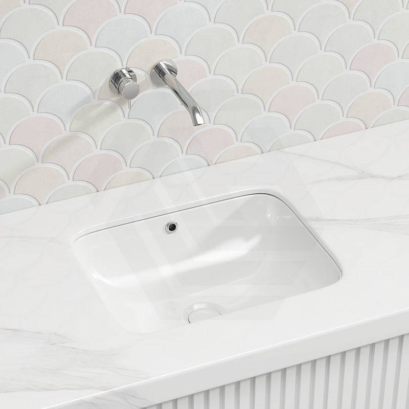 Lukka Kliff Rectangle Ceramic Under Counter Basin with Overflow 460/545/585mm - Variant Colour