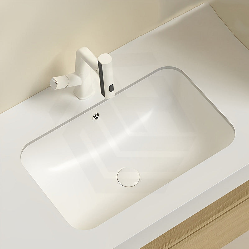 Lukka Kliff Rectangle Ceramic Under Counter Basin with Overflow 460/545/585mm - Variant Colour