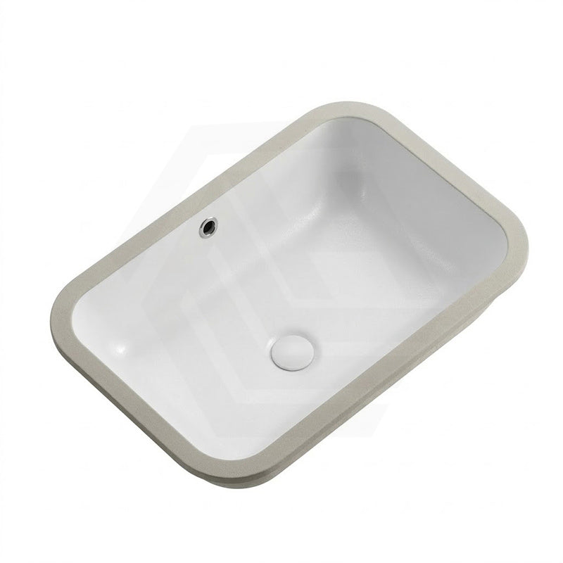 Lukka Kliff Rectangle Ceramic Under Counter Basin with Overflow 460/545/585mm - Variant Colour