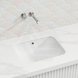 Lukka Kliff Rectangle Ceramic Under Counter Basin with Overflow 460/545/585mm - Variant Colour