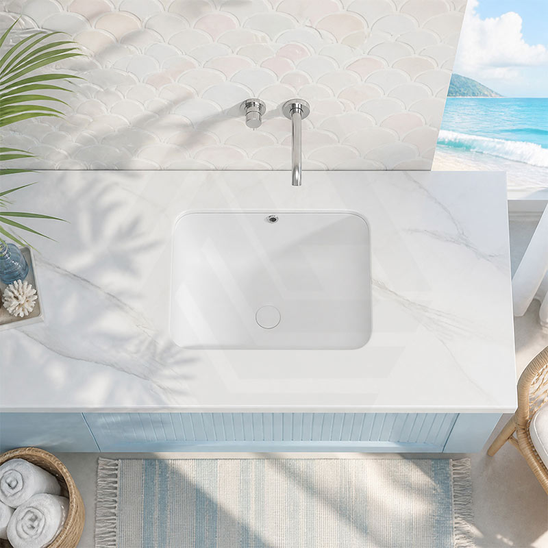 Lukka Kliff Rectangle Ceramic Under Counter Basin with Overflow 460/545/585mm - Variant Colour