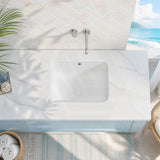 Lukka Kliff Rectangle Ceramic Under Counter Basin with Overflow 460/545/585mm - Variant Colour