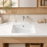 Lukka Kliff Rectangle Ceramic Under Counter Basin with Overflow 460/545/585mm - Variant Colour