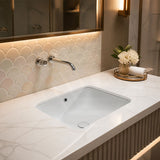 Lukka Kliff Rectangle Ceramic Under Counter Basin with Overflow 460/545/585mm - Variant Colour