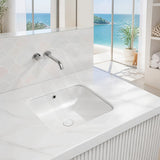 Lukka Kliff Rectangle Ceramic Under Counter Basin with Overflow 460/545/585mm - Variant Colour